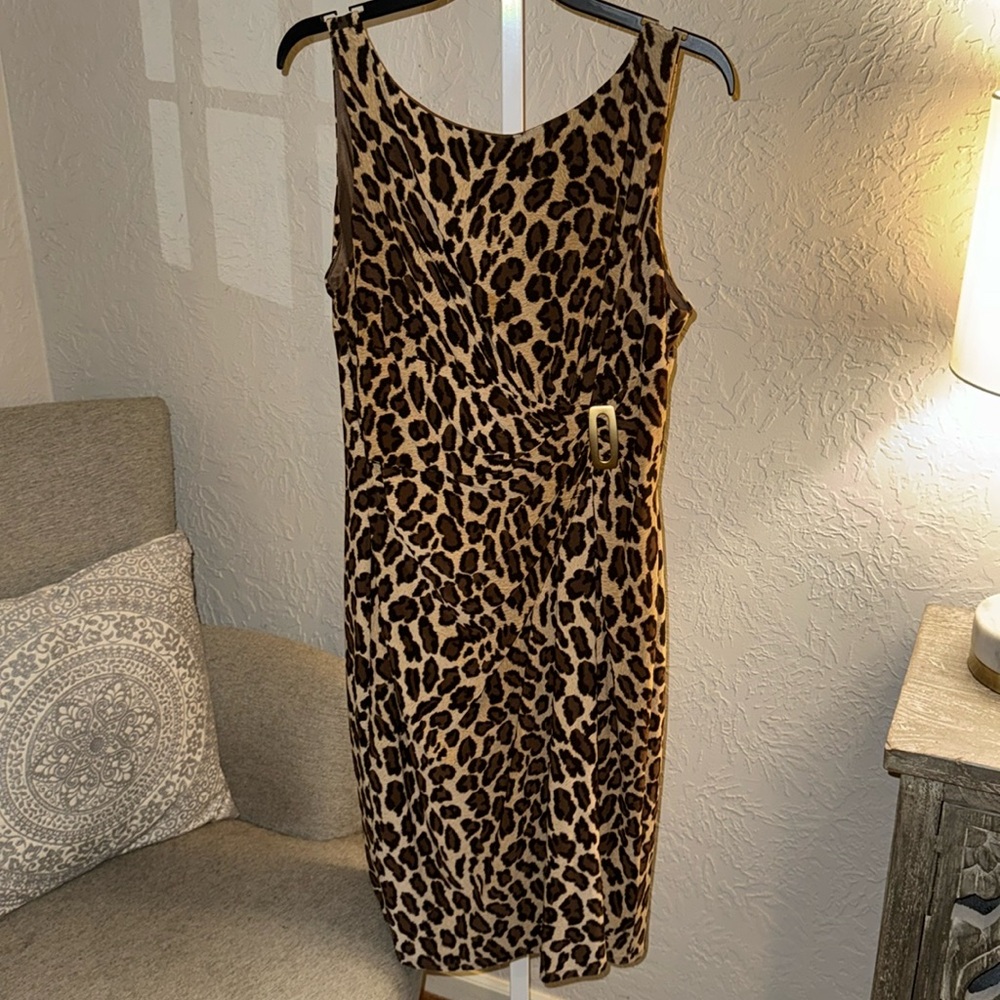 Chaps Ralph Lauren XL leopard print dress